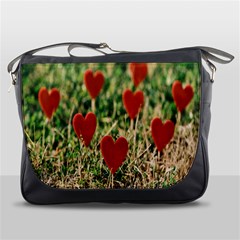 Valentine Day Heart Pattern Love Messenger Bag by artworkshop