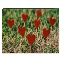 Valentine Day Heart Pattern Love Cosmetic Bag (xxxl) by artworkshop