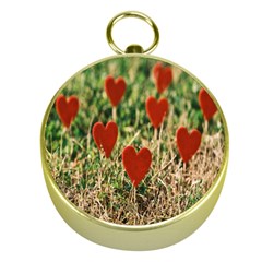 Valentine Day Heart Pattern Love Gold Compasses by artworkshop