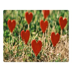 Valentine Day Heart Pattern Love One Side Premium Plush Fleece Blanket (large)