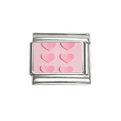 Valentine Day Heart Pattern Pink Italian Charm (9mm) by artworkshop