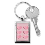 Valentine Day Heart Pattern Pink Key Chain (Rectangle) Front