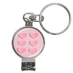 Valentine Day Heart Pattern Pink Nail Clippers Key Chain