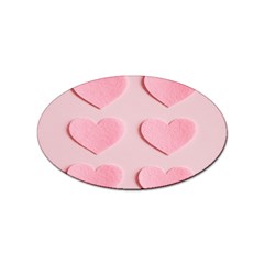 Valentine Day Heart Pattern Pink Sticker (oval) by artworkshop