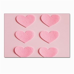 Valentine Day Heart Pattern Pink Postcard 4 x 6  (pkg Of 10) by artworkshop