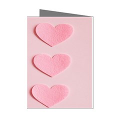 Valentine Day Heart Pattern Pink Mini Greeting Cards (pkg Of 8) by artworkshop