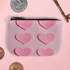 Valentine Day Heart Pattern Pink Mini Coin Purse by artworkshop