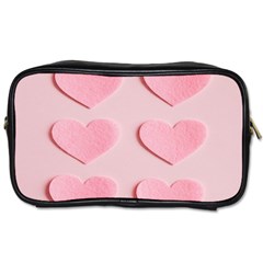 Valentine Day Heart Pattern Pink Toiletries Bag (two Sides) by artworkshop