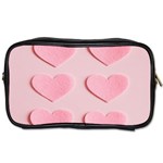 Valentine Day Heart Pattern Pink Toiletries Bag (Two Sides) Front