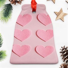 Valentine Day Heart Pattern Pink Bell Ornament (two Sides) by artworkshop