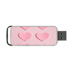 Valentine Day Heart Pattern Pink Portable Usb Flash (two Sides) by artworkshop