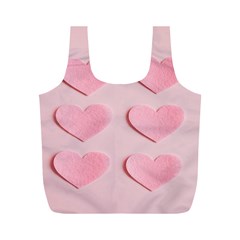 Valentine Day Heart Pattern Pink Full Print Recycle Bag (m) by artworkshop