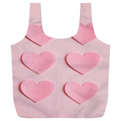 Valentine Day Heart Pattern Pink Full Print Recycle Bag (xxxl) by artworkshop