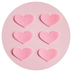 Valentine Day Heart Pattern Pink Round Trivet by artworkshop