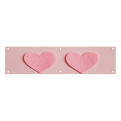 Valentine Day Heart Pattern Pink Banner And Sign 4  X 1  by artworkshop