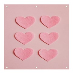 Valentine Day Heart Pattern Pink Banner And Sign 4  X 4  by artworkshop