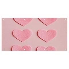 Valentine Day Heart Pattern Pink Banner And Sign 8  X 4  by artworkshop