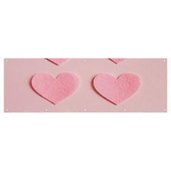 Valentine Day Heart Pattern Pink Banner And Sign 12  X 4  by artworkshop