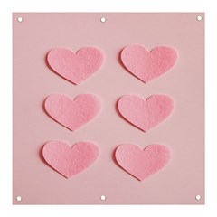 Valentine Day Heart Pattern Pink Banner And Sign 3  X 3  by artworkshop