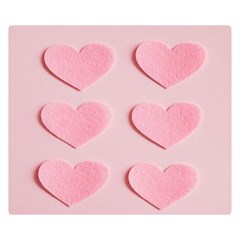 Valentine Day Heart Pattern Pink One Side Premium Plush Fleece Blanket (small)