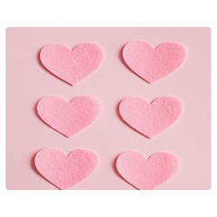 Valentine Day Heart Pattern Pink One Side Premium Plush Fleece Blanket (medium)