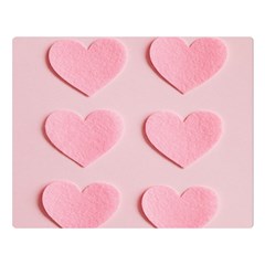 Valentine Day Heart Pattern Pink One Side Premium Plush Fleece Blanket (large) by artworkshop