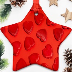 Valentine Day Heart Pattern  Ornament (star) by artworkshop