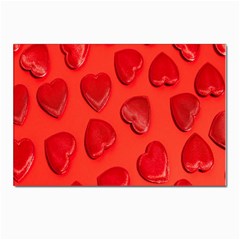 Valentine Day Heart Pattern  Postcard 4 x 6  (pkg Of 10) by artworkshop