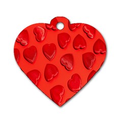 Valentine Day Heart Pattern  Dog Tag Heart (one Side) by artworkshop