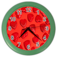 Valentine Day Heart Pattern  Color Wall Clock by artworkshop