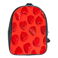 Valentine Day Heart Pattern  School Bag (large) by artworkshop