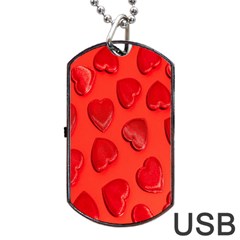 Valentine Day Heart Pattern  Dog Tag Usb Flash (two Sides) by artworkshop