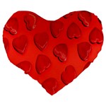 Valentine Day Heart Pattern  Large 19  Premium Heart Shape Cushions Back