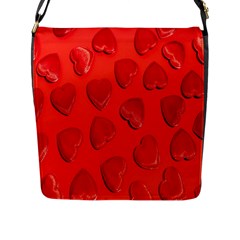 Valentine Day Heart Pattern  Flap Closure Messenger Bag (l) by artworkshop