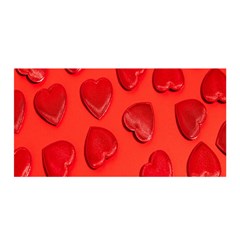 Valentine Day Heart Pattern  Satin Wrap 35  X 70  by artworkshop