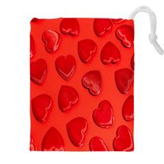 Valentine Day Heart Pattern  Drawstring Pouch (5xl) by artworkshop