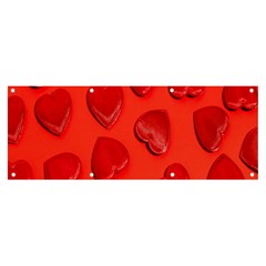 Valentine Day Heart Pattern  Banner And Sign 8  X 3  by artworkshop