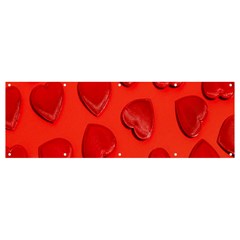 Valentine Day Heart Pattern  Banner And Sign 12  X 4 