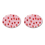 Valentine Day Heart Pattern Cufflinks (Oval) Front(Pair)