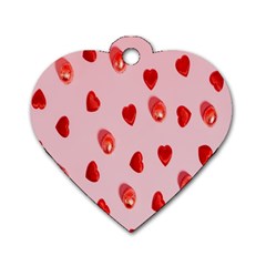 Valentine Day Heart Pattern Dog Tag Heart (two Sides) by artworkshop