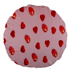 Valentine Day Heart Pattern Large 18  Premium Round Cushions by artworkshop