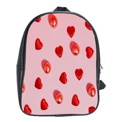 Valentine Day Heart Pattern School Bag (xl) by artworkshop