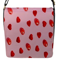 Valentine Day Heart Pattern Flap Closure Messenger Bag (s) by artworkshop