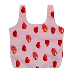 Valentine Day Heart Pattern Full Print Recycle Bag (l) by artworkshop