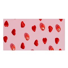 Valentine Day Heart Pattern Satin Shawl 45  X 80  by artworkshop