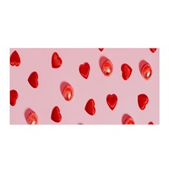 Valentine Day Heart Pattern Satin Wrap 35  X 70  by artworkshop