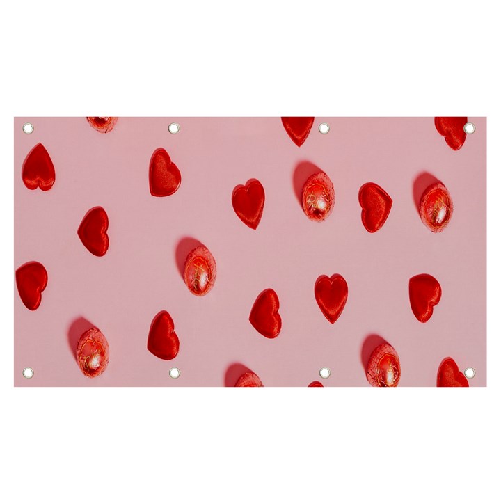 Valentine Day Heart Pattern Banner and Sign 7  x 4 