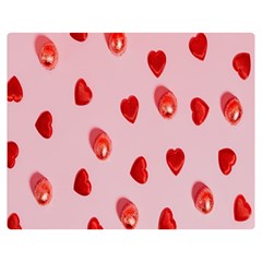 Valentine Day Heart Pattern One Side Premium Plush Fleece Blanket (medium) by artworkshop