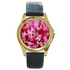 Valentine Day Heart Symbol Capsule Round Gold Metal Watch by artworkshop