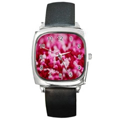 Valentine Day Heart Symbol Capsule Square Metal Watch by artworkshop